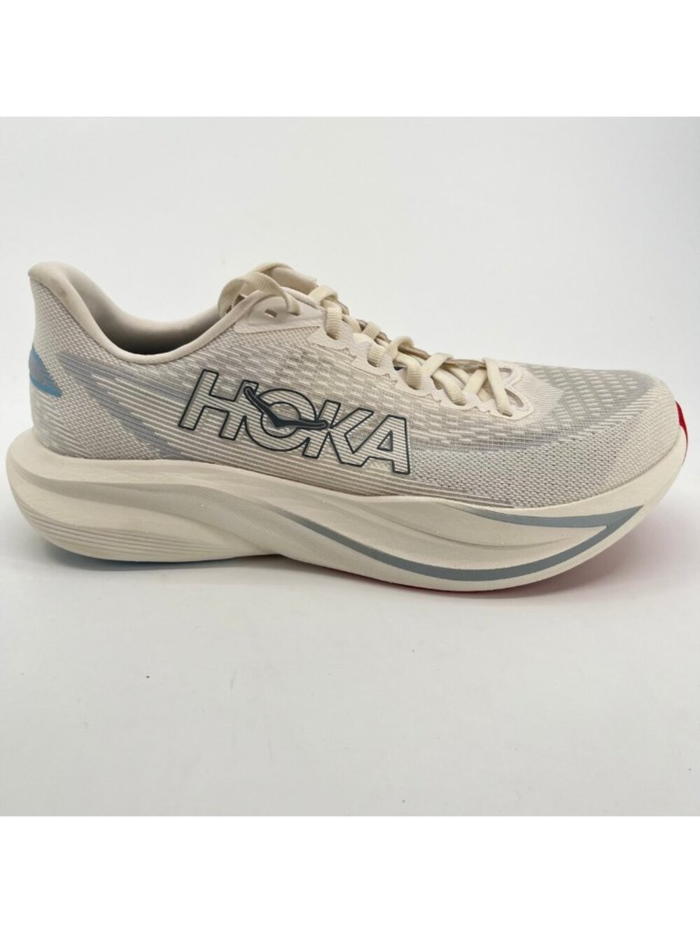 Hoka One One Mach 7 Women Size 9.5 Ivory Athletic Running Walking Shoes Sneakers